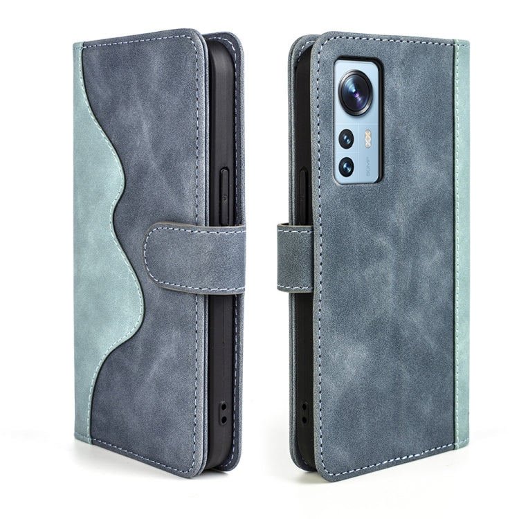For Xiaomi 12 Stitching Horizontal Flip Leather Phone Case(Blue) - Xiaomi Accessories by buy2fix | Online Shopping UK | buy2fix