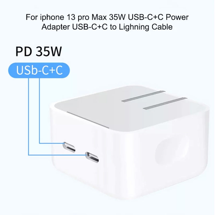 PD 35W Dual USB-C / Type-C Ports Charger for iPhone / iPad Series, EU Plug - Apple Accessories by buy2fix | Online Shopping UK | buy2fix