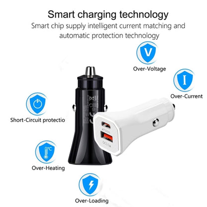 TE-P22 38W PD USB-C / Type-C + QC3. 0 USB Car Charger with 1m USB to USB-C / Type-C Data Cable(Black) - Car Charger by buy2fix | Online Shopping UK | buy2fix