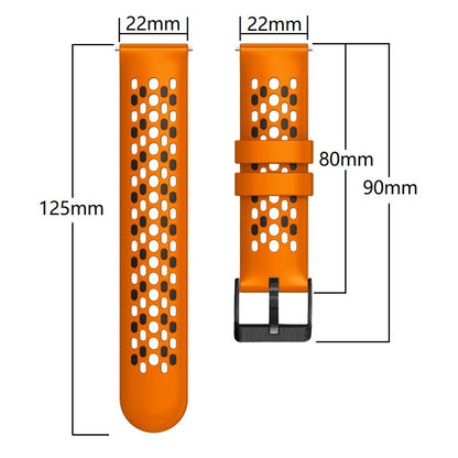 For Samsung Galaxy Watch 46mm 22mm Two-Color Breathable Silicone Watch Band(Midnight Blue+Orange) - Smart Wear by buy2fix | Online Shopping UK | buy2fix