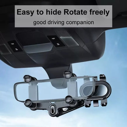 H03 Car Rearview Mirror Mobile Phone Holder 360 Rotation Foldable - In Car by buy2fix | Online Shopping UK | buy2fix