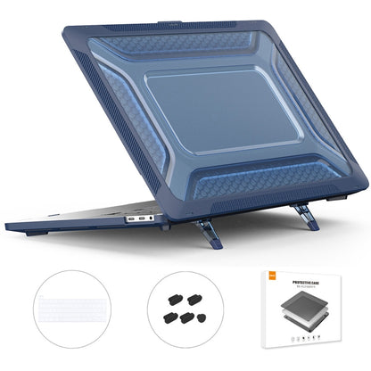 For MacBook Pro 16 A2141 ENKAY Hat-Prince 3 in 1 Protective Bracket  Case Cover Hard Shell with TPU Keyboard Film / Anti-dust Plugs, Version:EU(Blue) - MacBook Pro Cases by ENKAY | Online Shopping UK | buy2fix