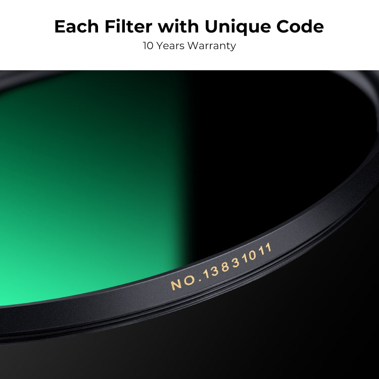 K&F CONCEPT KF01.1995 82mm Nano-X PRO Series ND1000 Filter HD Ultra-Thin Copper Frame 36-Layer Coating Anti-Reflection Green Film - Camera Accessories by K&F | Online Shopping UK | buy2fix