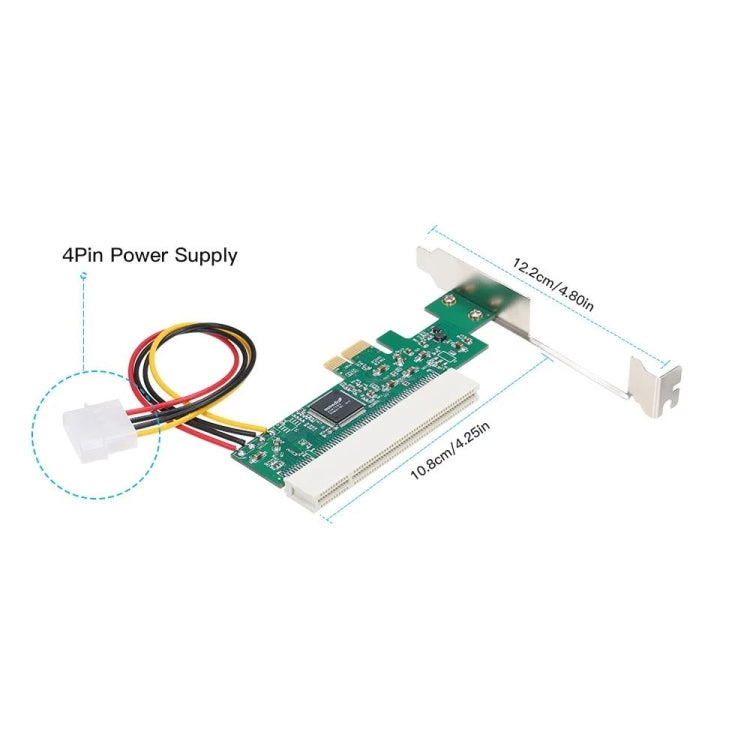 PCI-E to PCI Adapter Card Converter with 4Pin Power Supply -  by buy2fix | Online Shopping UK | buy2fix