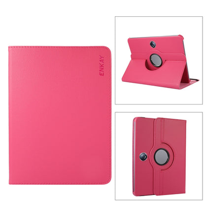 For OnePlus Pad / OPPO Pad 2 ENKAY 360 Degree Rotation Stand Litchi Leather Smart Tablet Case(Rose) - OPPO Cases by ENKAY | Online Shopping UK | buy2fix