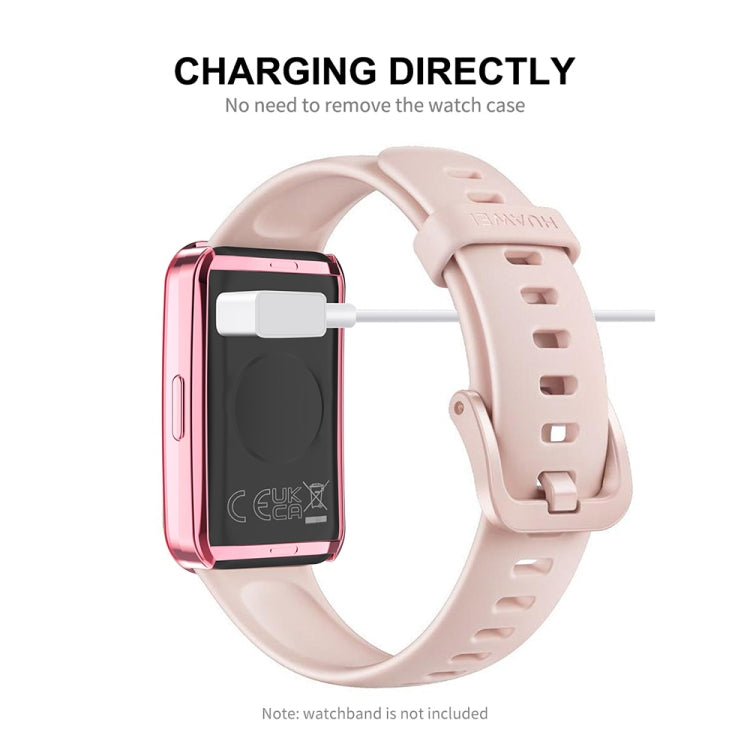 For Huawei Band 8 / 9 ENKAY Hat-Prince Full Coverage Electroplated Soft TPU Watch Case with Screen Protection(Pink) - Watch Cases by ENKAY | Online Shopping UK | buy2fix