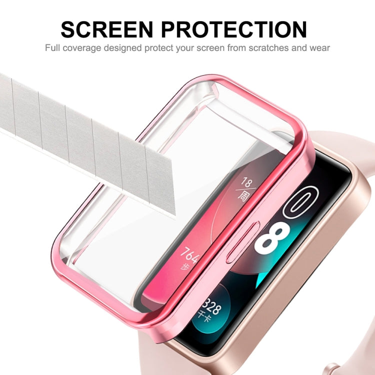 For Huawei Band 8 / 9 ENKAY Hat-Prince Full Coverage Electroplated Soft TPU Watch Case with Screen Protection(Silver) - Watch Cases by ENKAY | Online Shopping UK | buy2fix