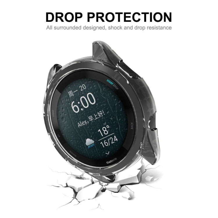 For Garmin Forerunner 265S ENKAY Hat-Prince Transparent TPU Frame Drop Protection Case(Grey) - Watch Cases by ENKAY | Online Shopping UK | buy2fix