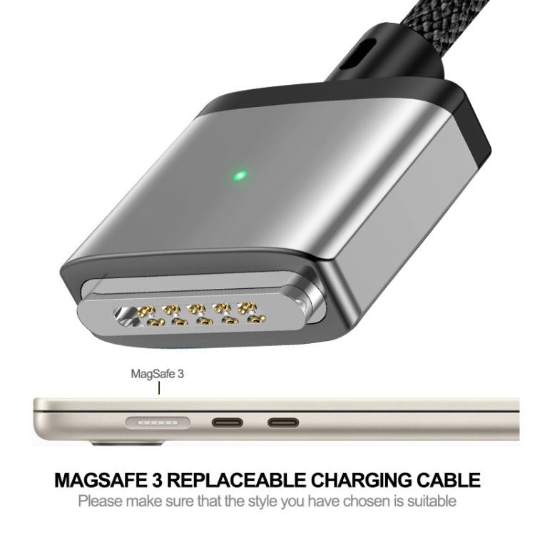 ENKAY 140W USB-C / Type-C to MagSafe 3 Nylon Braided Magnetic Charging Cable with LED Indicator for MacBook 6.6FT(Grey) - Cable & Adapter by ENKAY | Online Shopping UK | buy2fix