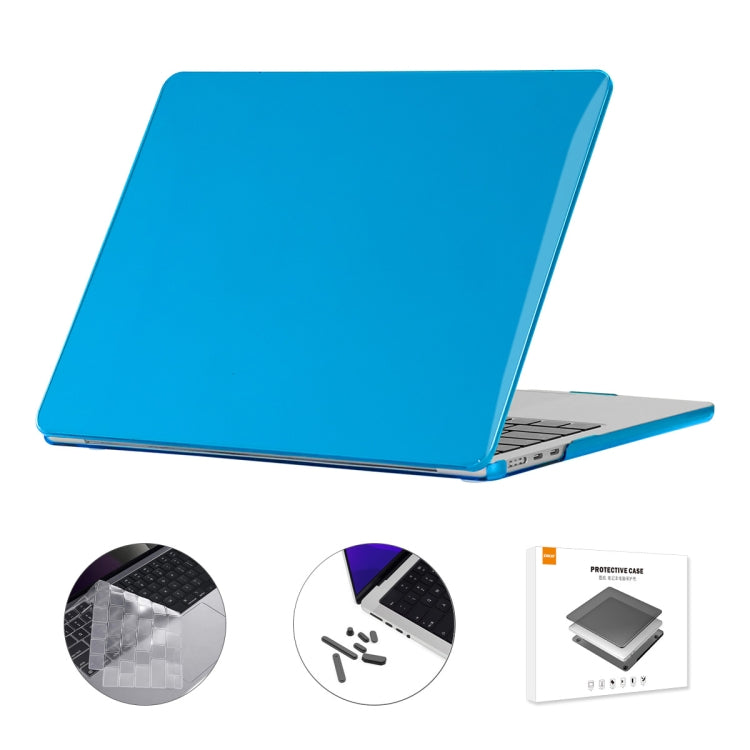 For MacBook Air 15.3 A2941 ENKAY US Version 3 in 1 Crystal Protective Case with TPU Keyboard Film & Anti-dust Plugs(Light Blue) - MacBook Air Cases by ENKAY | Online Shopping UK | buy2fix