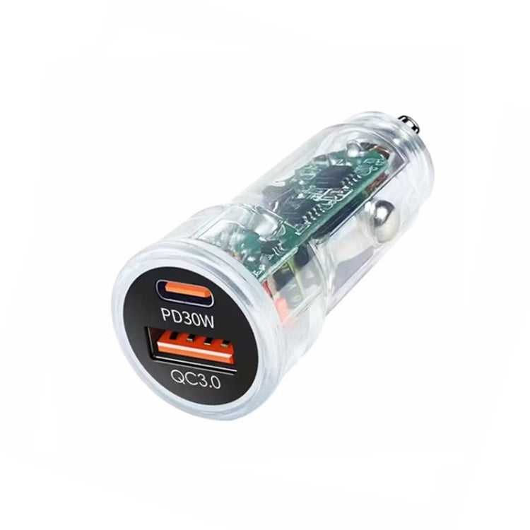 P35 48W PD30W+QC3.0 18W USB Transparent Car Quick Charge(Transparent) - Car Charger by buy2fix | Online Shopping UK | buy2fix