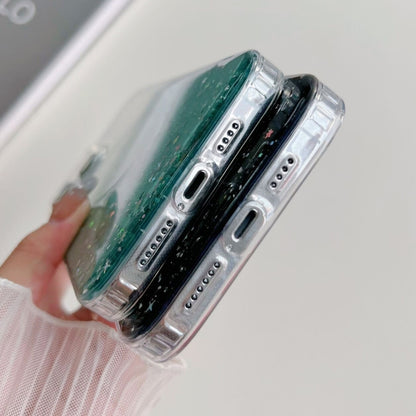 For iPhone 14 Pro Max MagSafe Glitter Hybrid Clear TPU Phone Case(Green) - iPhone 14 Pro Max Cases by buy2fix | Online Shopping UK | buy2fix