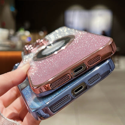 For iPhone 14 MagSafe Gradient Glitter Electroplating TPU Phone Case(Golden) - iPhone 14 Cases by buy2fix | Online Shopping UK | buy2fix