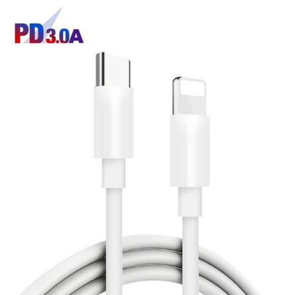 PD30W USB-C / Type-C + QC3.0 USB Dual Port Charger with 1m Type-C to 8 Pin Data Cable, AU Plug - USB Charger by buy2fix | Online Shopping UK | buy2fix