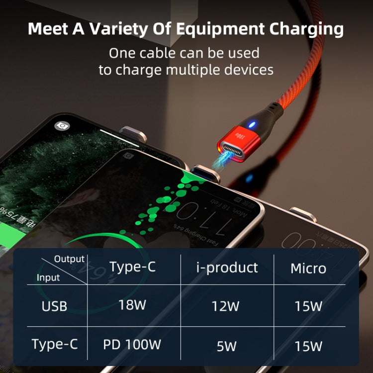 ENKAY 6-in-1 PD100W USB-A / Type-C to Type-C / 8 Pin / Micro USB Magnetic Fast Charging Cable, Cable Length:2m(Red) - Charging Cable & Head by ENKAY | Online Shopping UK | buy2fix