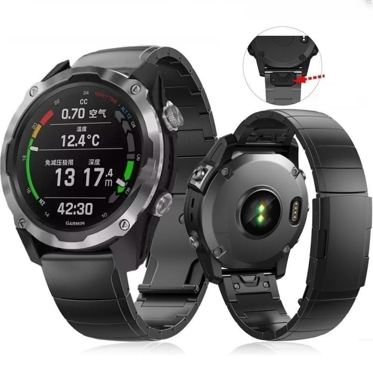 For Garmin Fenix 6 Pro GPS 22mm Titanium Alloy Quick Release Watch Band(Black) - Watch Bands by buy2fix | Online Shopping UK | buy2fix