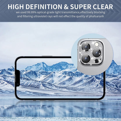 For iPhone 15 Pro / 15 Pro Max ENKAY Hat-Prince Blink Diamond Camera Lens Aluminium Alloy + Tempered Glass Full Coverage Protector(Dark Blue) - iPhone 15 Pro Tempered Glass by ENKAY | Online Shopping UK | buy2fix