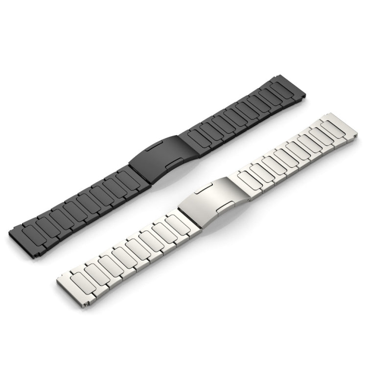 For Samsung Galaxy Watch3 45mm 22mm I-Shaped Titanium Alloy Watch Band(Black) - Watch Bands by buy2fix | Online Shopping UK | buy2fix