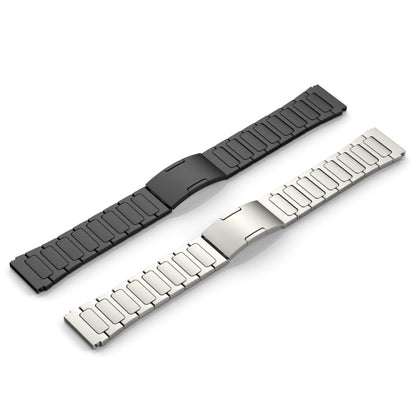 For Garmin Forerunner 255 Music 22mm I-Shaped Titanium Alloy Watch Band(Black) - Watch Bands by buy2fix | Online Shopping UK | buy2fix