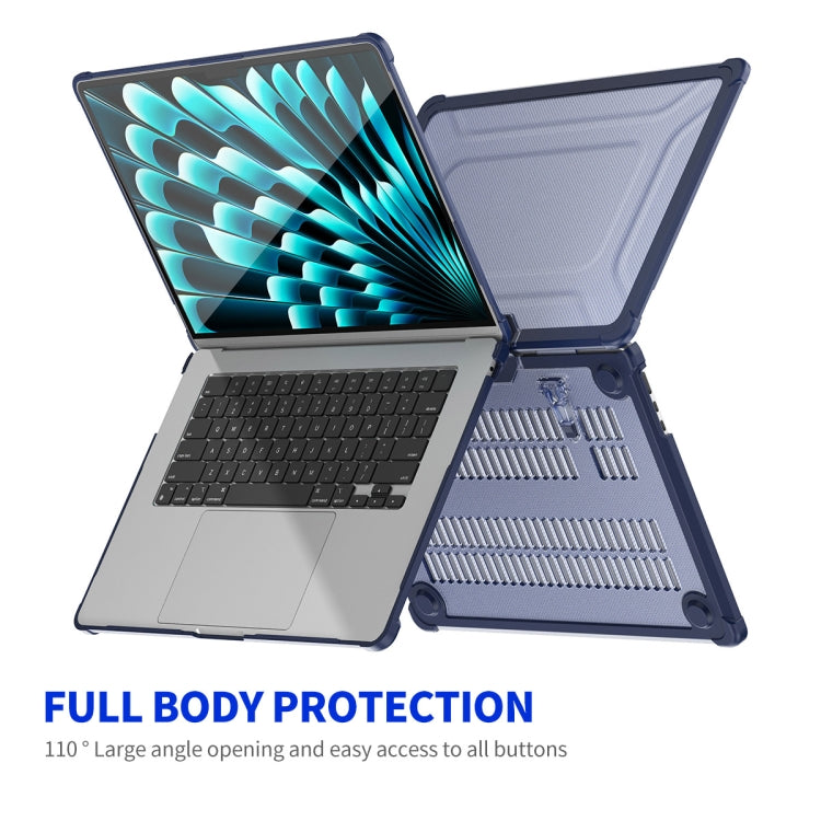 For MacBook Air 15.3 A2941 ENKAY Hat-Prince 3 in 1 Protective Bracket Case Cover Hard Shell with TPU Keyboard Film / PET Screen Protector, Version:US(Dark Blue) - MacBook Air Cases by ENKAY | Online Shopping UK | buy2fix