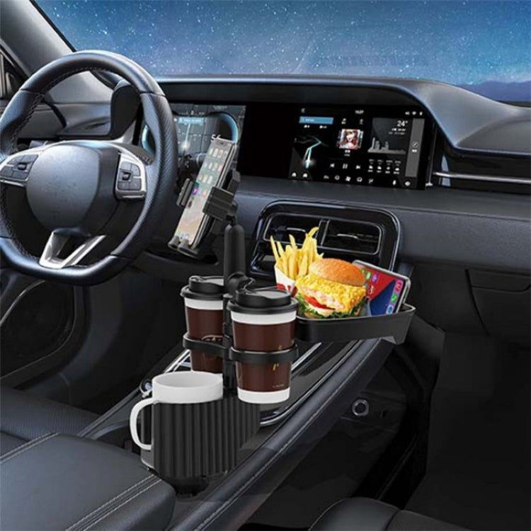 A06 Multifunctional Car Cup Mug Bottle Holder Mobile Phone Mount Stand Food Snack Tray Table(Grey) - Car Drink Holders by buy2fix | Online Shopping UK | buy2fix