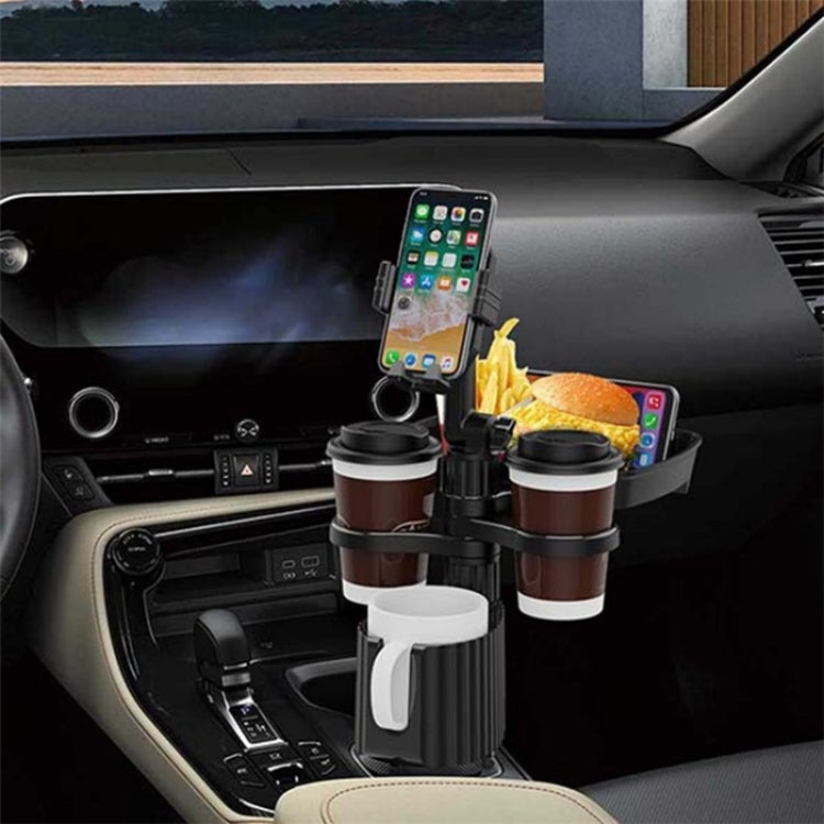 A06 Multifunctional Car Cup Mug Bottle Holder Mobile Phone Mount Stand Food Snack Tray Table(Grey) - Car Drink Holders by buy2fix | Online Shopping UK | buy2fix