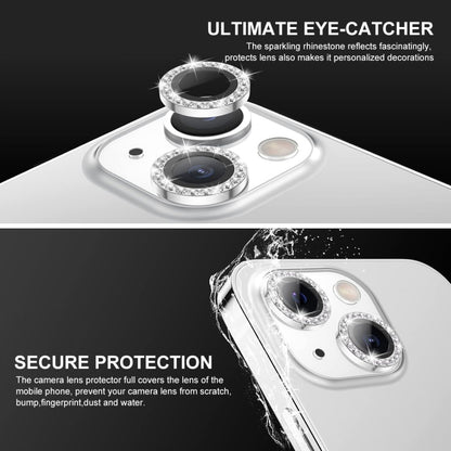 For iPhone 15 / 15 Plus ENKAY AR Anti-reflection Individual Diamond Ring Camera Lens Glass Full Film(Silver) - iPhone 15 Tempered Glass by ENKAY | Online Shopping UK | buy2fix