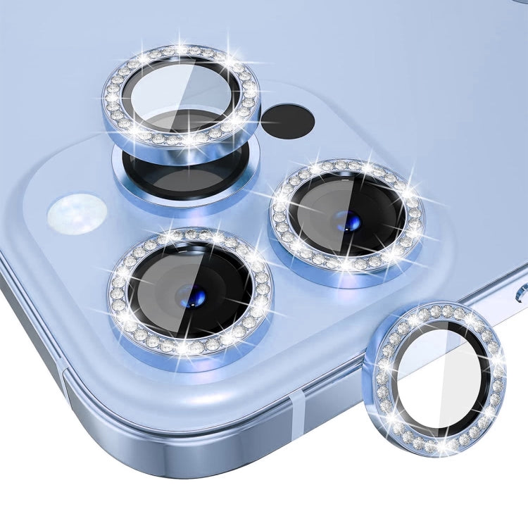 For iPhone 14 Pro / 14 Pro Max ENKAY AR Anti-reflection Individual Diamond Ring Camera Lens Glass Full Film(Sierra Blue) - iPhone 14 Pro Tempered Glass by ENKAY | Online Shopping UK | buy2fix