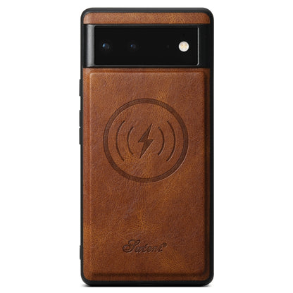 For Google Pixel 6 Pro Suteni H15 Oil Eax Leather Detachable Wallet Back Phone Case(Brown) - Google Cases by Suteni | Online Shopping UK | buy2fix