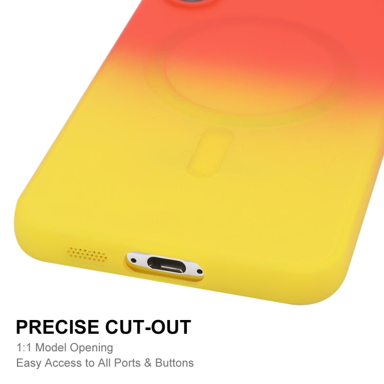 For Samsung Galaxy S23+ 5G ENKAY Hat-Prince MagSafe Rainbow Gradient Silicone Phone Case with Lens Film(Orange Yellow) - Galaxy S23+ 5G Cases by ENKAY | Online Shopping UK | buy2fix