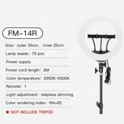JMARY FM-14R Photography Light 14-inch Live Streaming Ring Light Photography LED Fill Light(EU Plug) -  by Jmary | Online Shopping UK | buy2fix