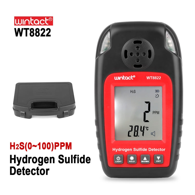 WINTACT WT8822 Hydrogen Sulfide Detector Independent H2S Gas Sensor Warning-up High Sensitive Poisoning Alarm Detector - Consumer Electronics by Wintact | Online Shopping UK | buy2fix