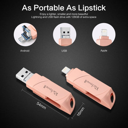 Richwell DXZ65 USB Flash Disk 32G 3 in 1 Micro USB + 8 Pin + USB 3.0 Compatible IPhone & IOS(Rose Gold) - U Disk & Card Reader by Richwell | Online Shopping UK | buy2fix