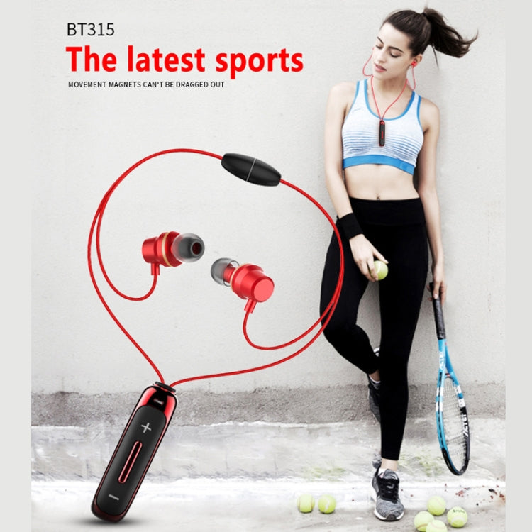 BT315 Sport Bluetooth Headset Wireless Stereo Earphone Bluetooth 4.1 Earpiece With Mic Sport Bass Magnetic Necklace Earpiece(Pink) - Sport Earphone by buy2fix | Online Shopping UK | buy2fix