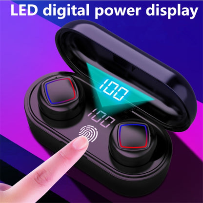 TWS Fingerprint Touch Bluetooth Headset LED Battery Display With Charging Bin(Black) - TWS Earphone by buy2fix | Online Shopping UK | buy2fix