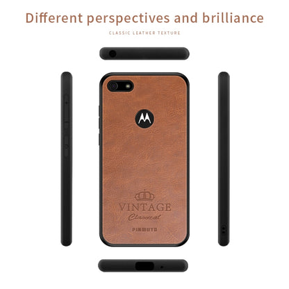 For MOTO E6 play PINWUYO Pin Rui Series Classical Leather, PC + TPU + PU Leather Waterproof And Anti-fall All-inclusive Protective Shell(Brown) - Motorola Cases by PINWUYO | Online Shopping UK | buy2fix