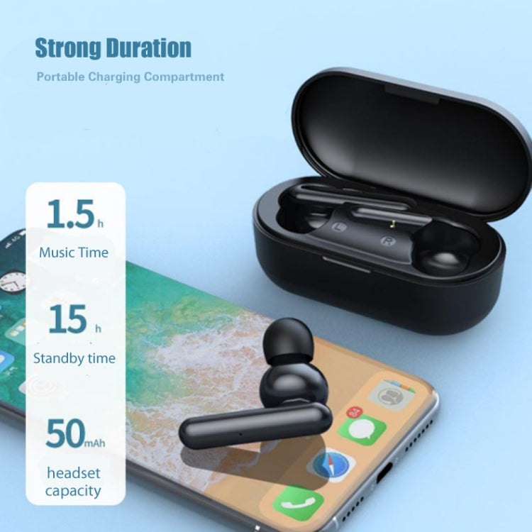 T10 Mini Touch Control Hifi TWS Wireless Bluetooth Earphones With Mic & Charger Box(Blue) - TWS Earphone by buy2fix | Online Shopping UK | buy2fix