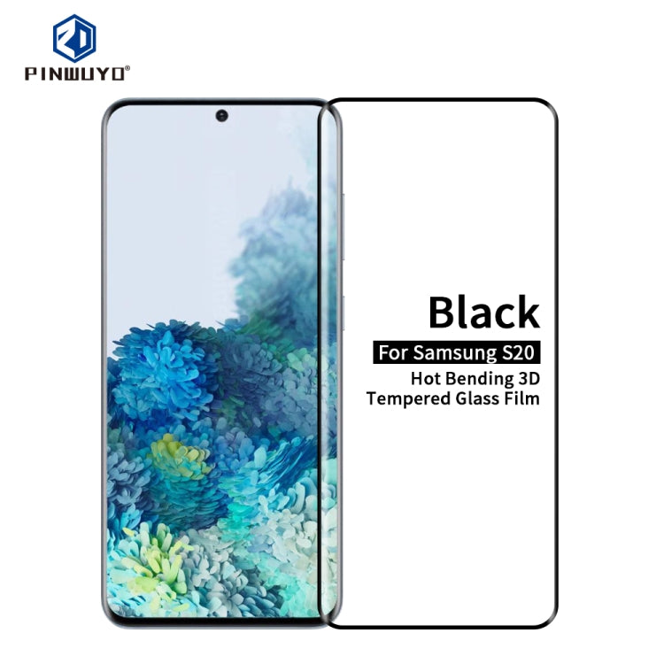 For Galaxy S20 PINWUYO 9H 3D Hot Bending Tempered Glass Film(Black) - Galaxy Tempered Glass by PINWUYO | Online Shopping UK | buy2fix