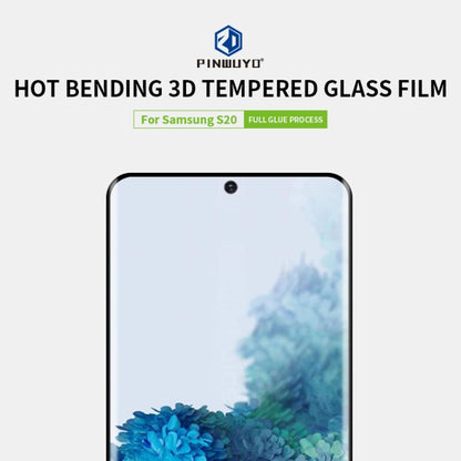 For Galaxy S20 PINWUYO 9H 3D Hot Bending Tempered Glass Film(Black) - Galaxy Tempered Glass by PINWUYO | Online Shopping UK | buy2fix