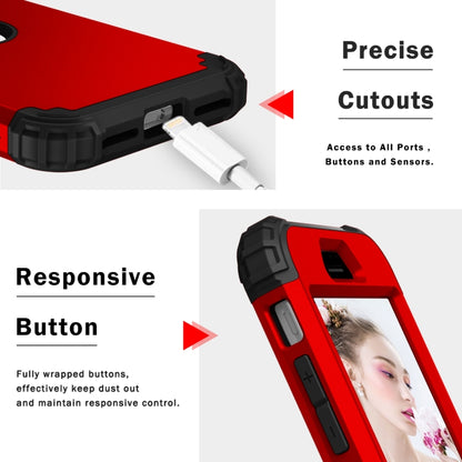 For iPhone SE 2022 / SE 2020 Silicone + PC Three-piece Anti-drop Mobile Phone Protection Back Cover(Red) - Apple Accessories by buy2fix | Online Shopping UK | buy2fix