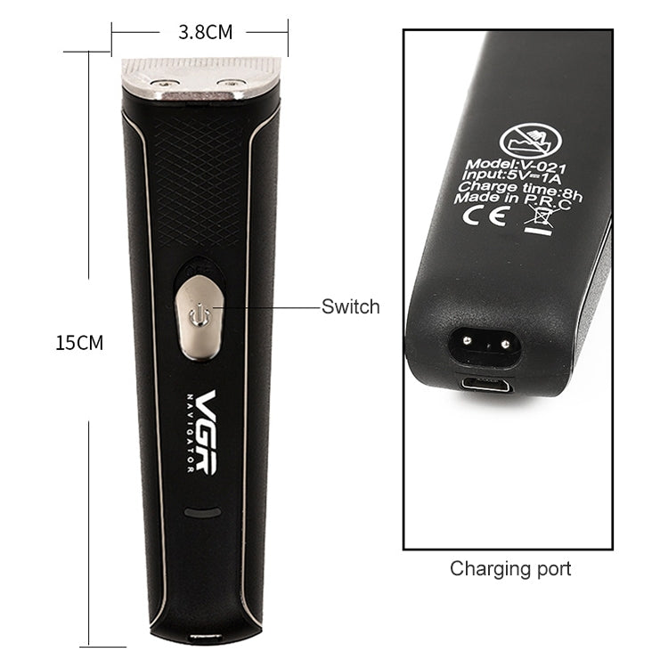 VGR V-021 5W USB Cutter Head Engraving Electric Hair Clipper (Gold) - Hair Trimmer by VGR | Online Shopping UK | buy2fix