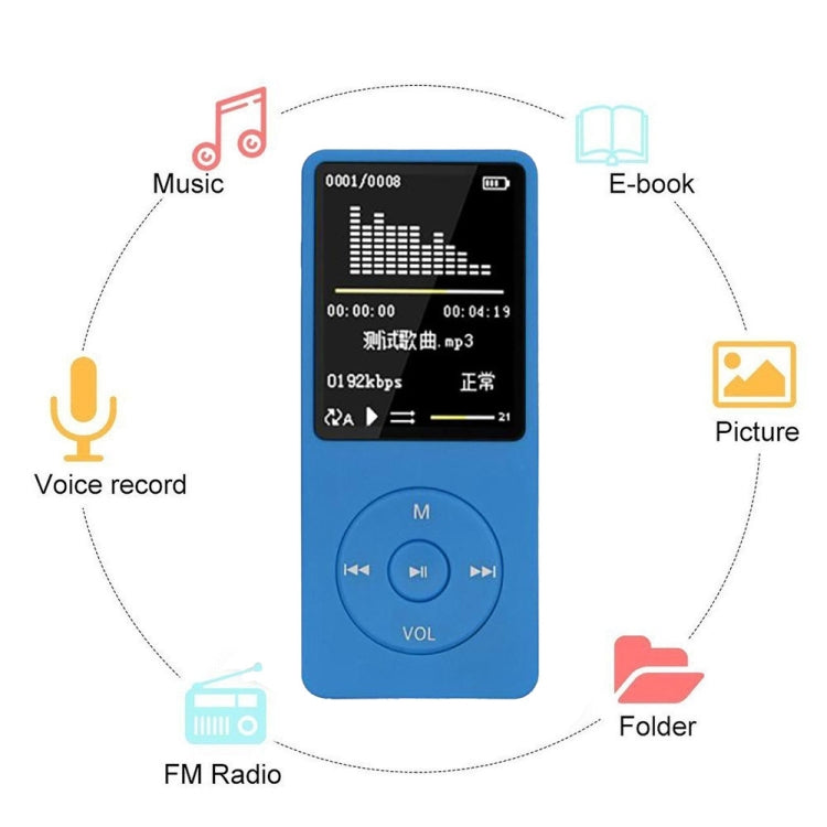 Fashion Portable LCD Screen FM Radio Video Games Movie MP3 MP4 Player Mini Walkman, Memory Capacity:4GB(Light Blue) - Consumer Electronics by buy2fix | Online Shopping UK | buy2fix