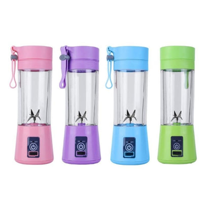 USB Rechargeable Electric Automatic Vegetable Fruit Citrus Orange Juice Maker Cup Mixer Bottle (380ML)(4 Blades Pink) - Home & Garden by buy2fix | Online Shopping UK | buy2fix