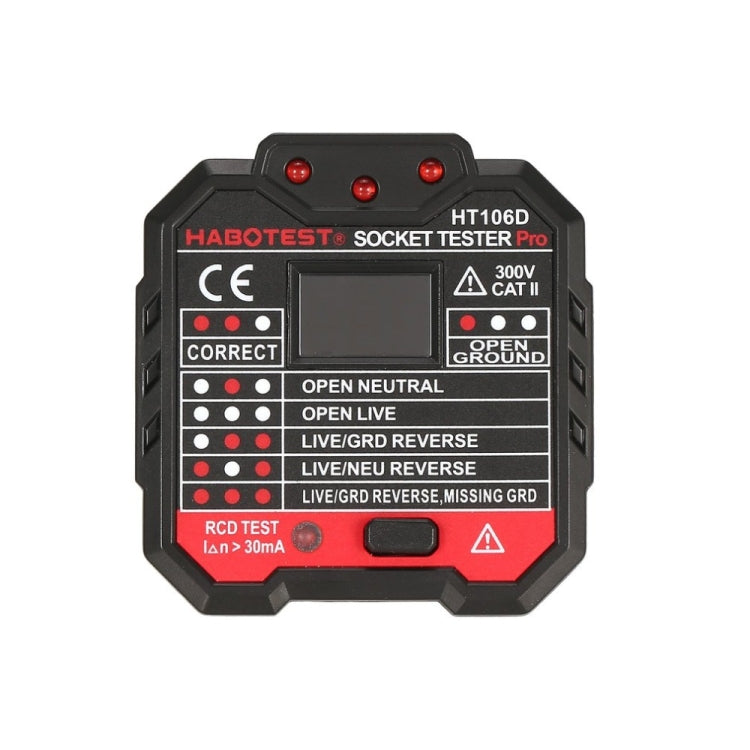 HT106 Socket Testers Voltage Test Detector Ground Line Neutral Line Live Line Leakage Electroscope(UK Plug) - Consumer Electronics by buy2fix | Online Shopping UK | buy2fix