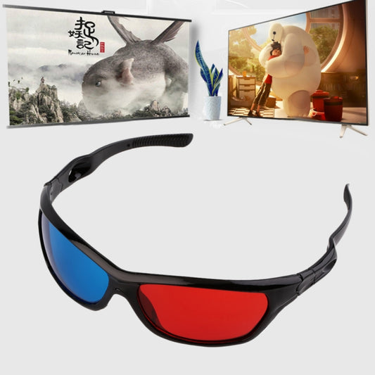 2 PCS Universal 3D Plastic Glasses Black Frame 3D Visoin Glass For Dimensional Anaglyph Movie Game DVD Video - Consumer Electronics by buy2fix | Online Shopping UK | buy2fix