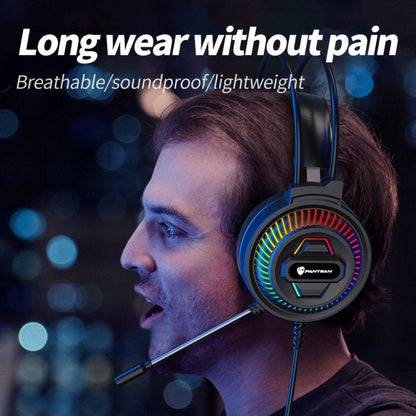 PANTSAN PSH-400 USB Computer Head-Mounted Luminous RGB Wired Headset, Specification:7.1 USB - Multimedia Headset by PANTSAN | Online Shopping UK | buy2fix