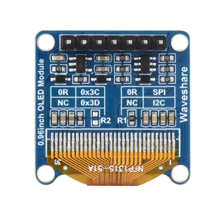 Waveshare 0.96 inch OLED Display Module, 128×64 Resolution, SPI / I2C Communication(E Blue) - Consumer Electronics by Waveshare | Online Shopping UK | buy2fix