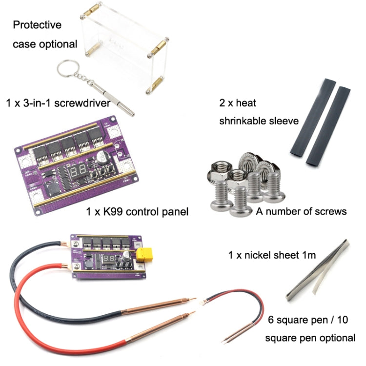 Model Airplane Battery Version 12V Digital Display DIY Battery Spot Welding Machine Pen Control, Style:10 Square Pen - Home & Garden by buy2fix | Online Shopping UK | buy2fix