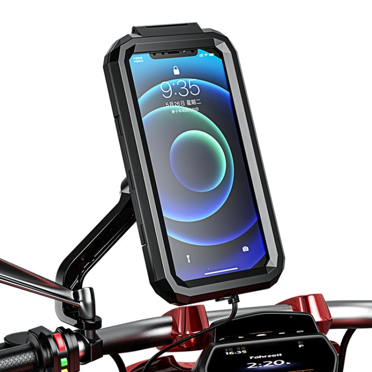 Kewig Bicycle Motorcycle Rearview Mirror Waterproof Box Touch Screen Phone Holder(Small) - Outdoor & Sports by Kewig | Online Shopping UK | buy2fix