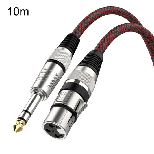 10m Red and Black Net TRS 6.35mm Male To Caron Female Microphone XLR Balance Cable -  by buy2fix | Online Shopping UK | buy2fix